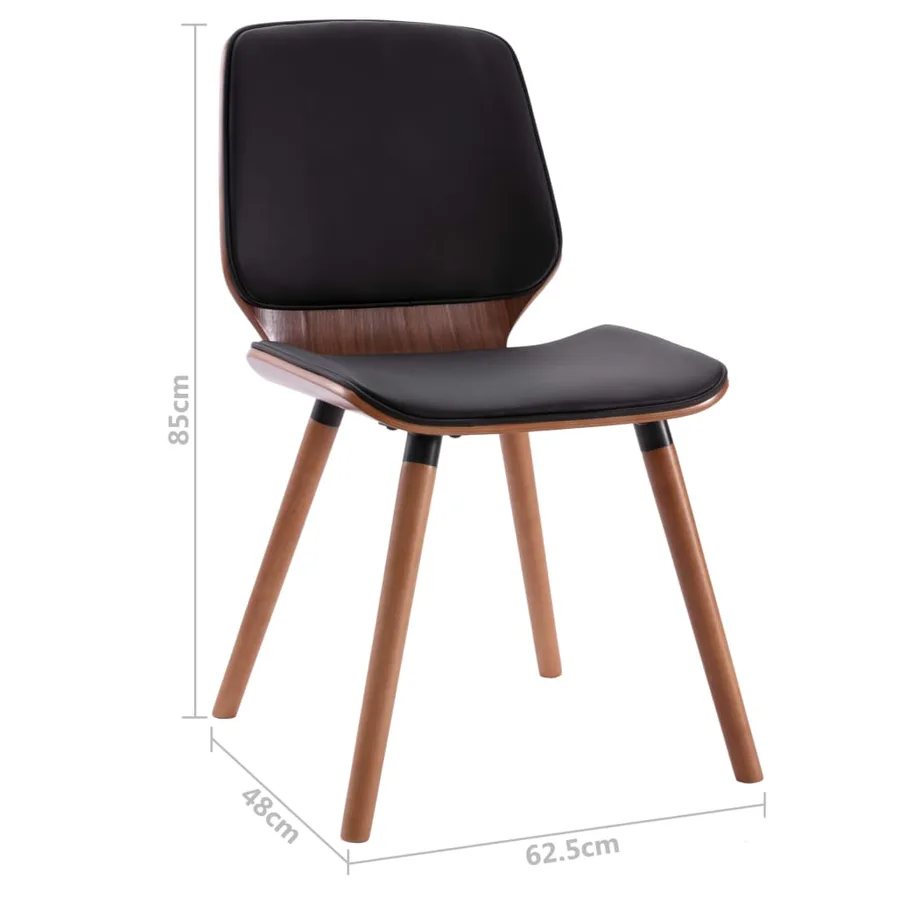 Chaises à manger lot de 2 noir similicuir - 9