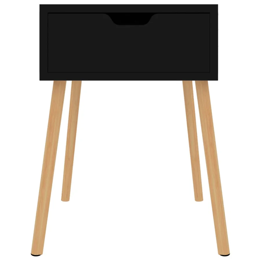 Table de chevet Noir brillant 40x40x56 cm Bois d'ingénierie - 3