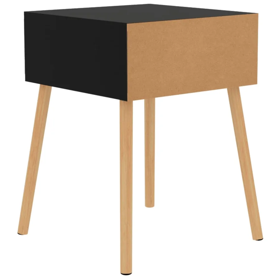 Table de chevet Noir brillant 40x40x56 cm Bois d'ingénierie - 5