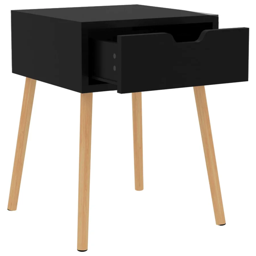 Table de chevet Noir brillant 40x40x56 cm Bois d'ingénierie - 6
