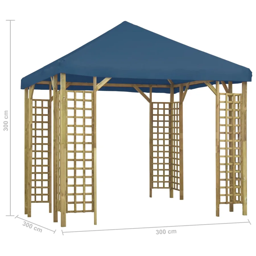 Belvédère 3x3 m Bleu - 5