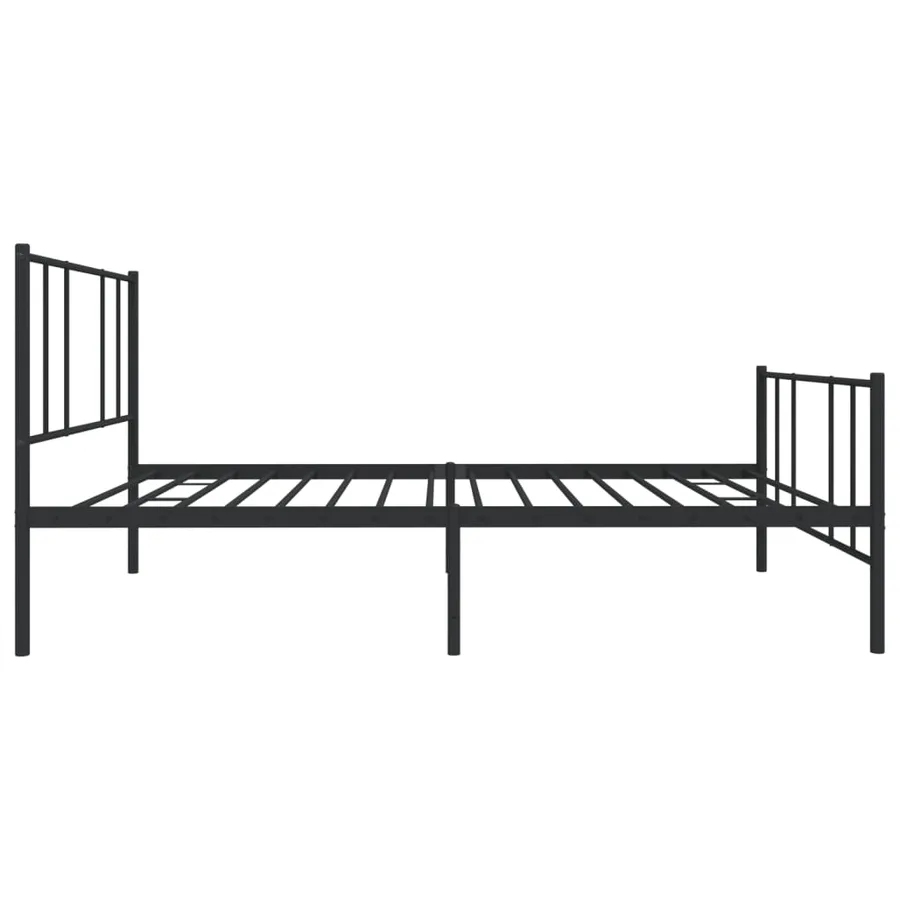 Cadre de lit métal sans matelas et pied de lit noir 100x200 cm - 7