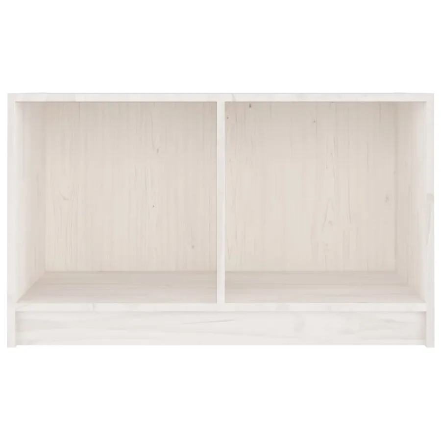 Meuble TV Blanc 70x33x42 cm Bois de pin massif - 5