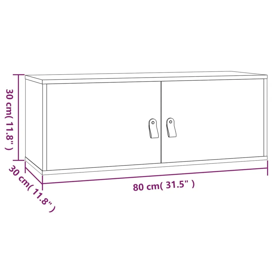 Armoires murales 2 pcs Blanc 80x30x30 cm Bois de pin massif - 12