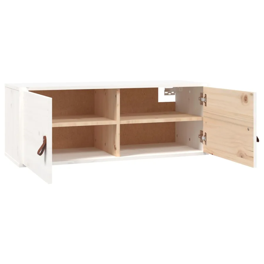 Armoires murales 2 pcs Blanc 80x30x30 cm Bois de pin massif - 6