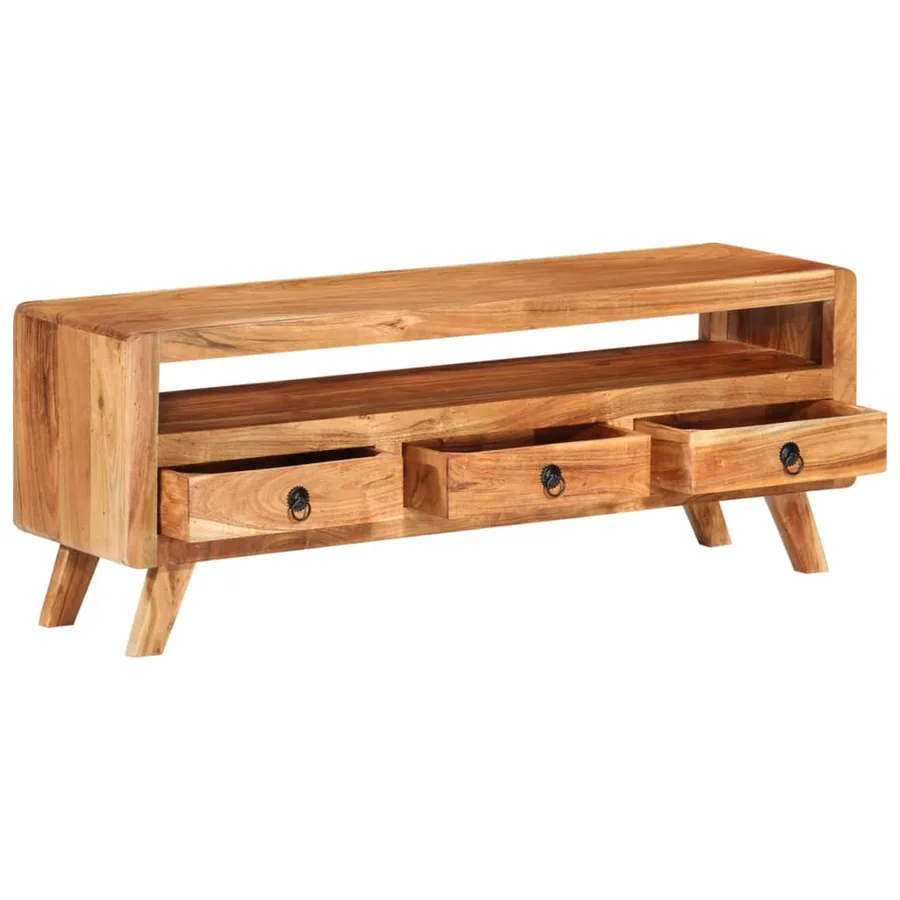 Meuble TV 110x30x40 cm Bois d'acacia massif - 3