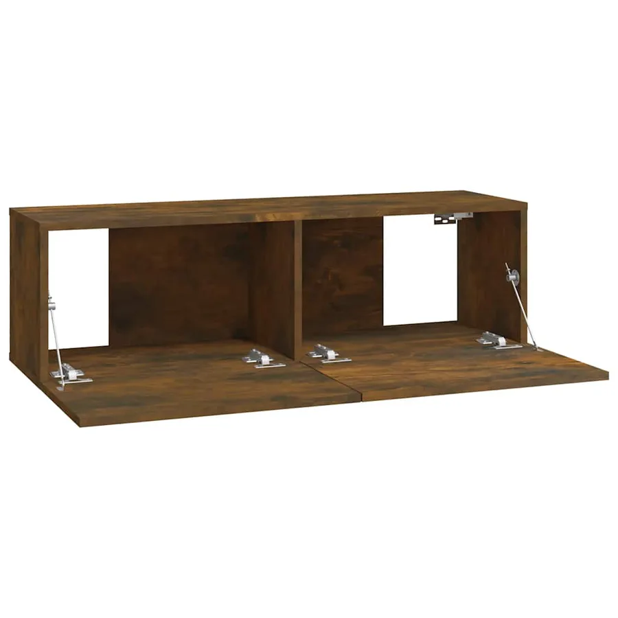 Meubles TV muraux 2pcs chêne fumé 100x30x30cm bois d'ingénierie - 7