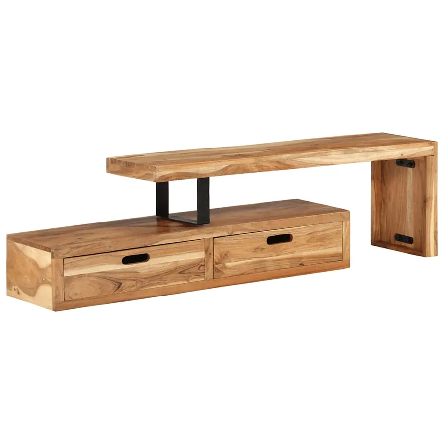 Meuble TV (118-200) x 30 x 40 cm Bois massif d'acacia