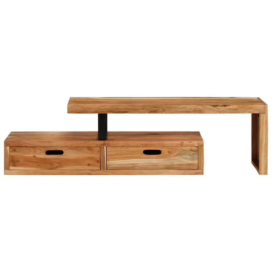 Meuble TV (118-200) x 30 x 40 cm Bois massif d'acacia - 2
