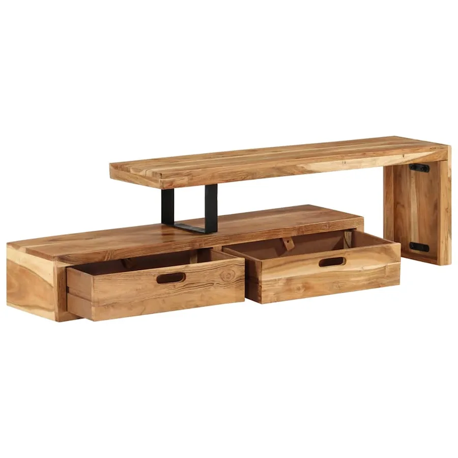 Meuble TV (118-200) x 30 x 40 cm Bois massif d'acacia - 3