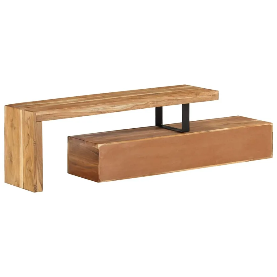 Meuble TV (118-200) x 30 x 40 cm Bois massif d'acacia - 4