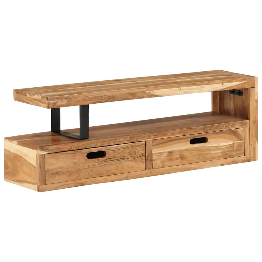 Meuble TV (118-200) x 30 x 40 cm Bois massif d'acacia - 5