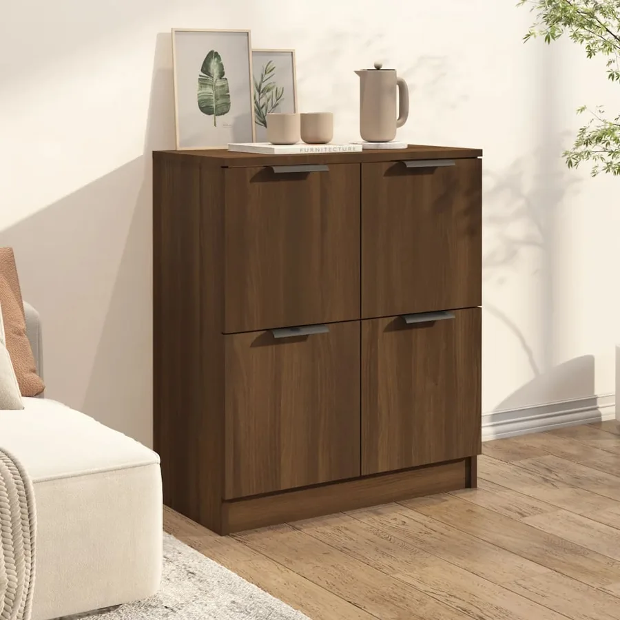 Buffet chêne marron 60x30x70 cm Bois d'ingénierie - 3