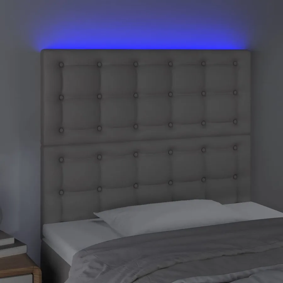 Tête de lit à LED Gris 100x5x118/128 cm Similicuir - 3