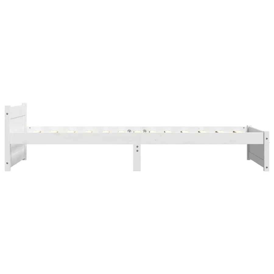 Cadre de lit sans matelas blanc bois massif 90x190 cm - 5