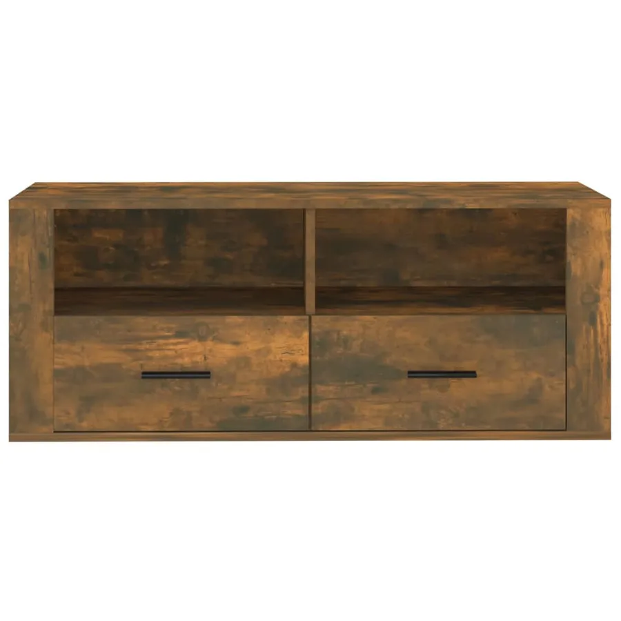 Meuble TV Chêne fumé 100x35x40 cm Bois d'ingénierie - 6
