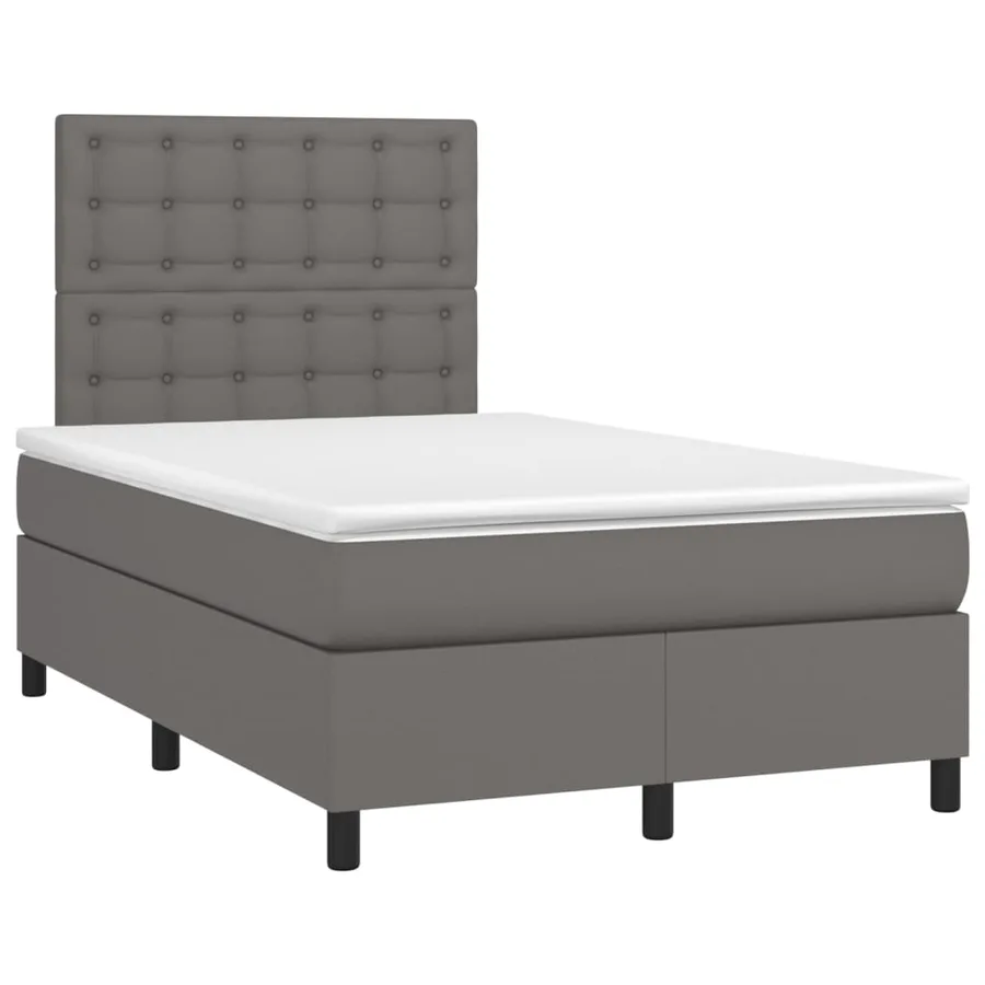 Sommier à lattes de lit avec matelas et LED Gris 120x200 cm - 3