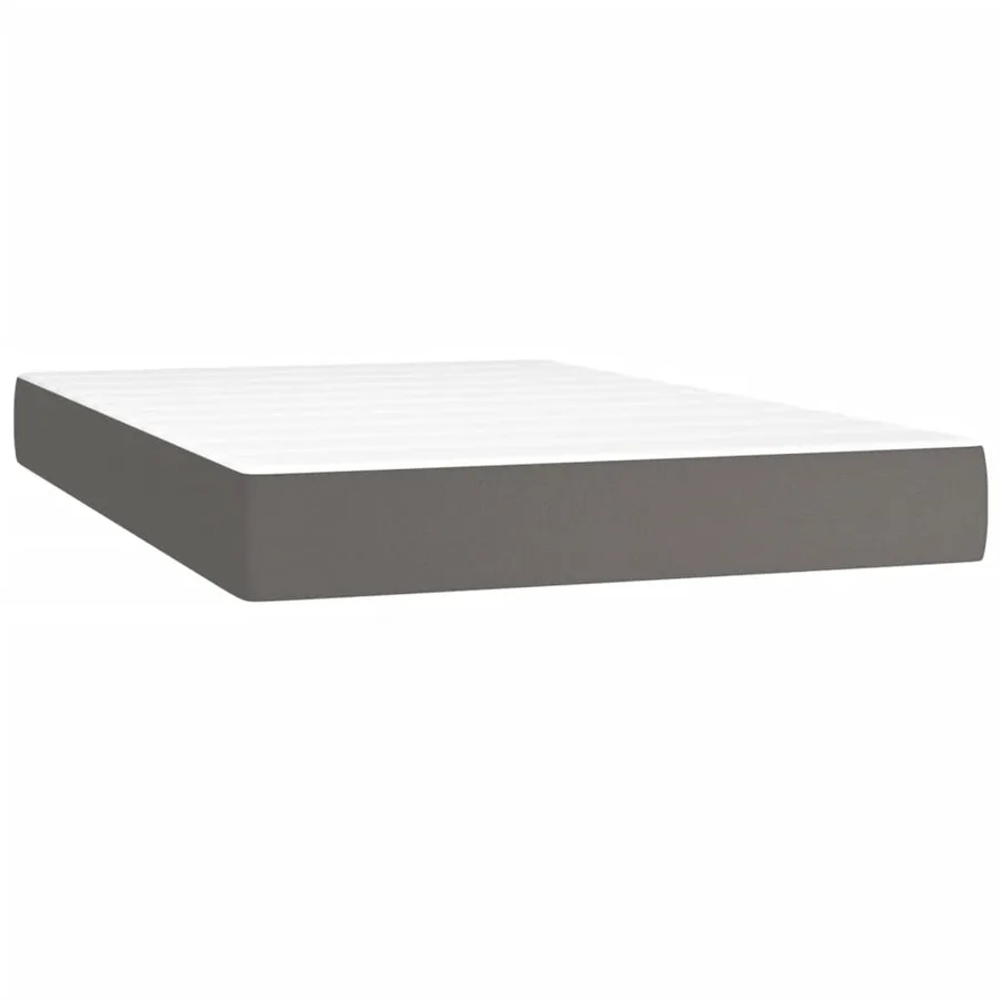 Sommier à lattes de lit avec matelas et LED Gris 120x200 cm - 6