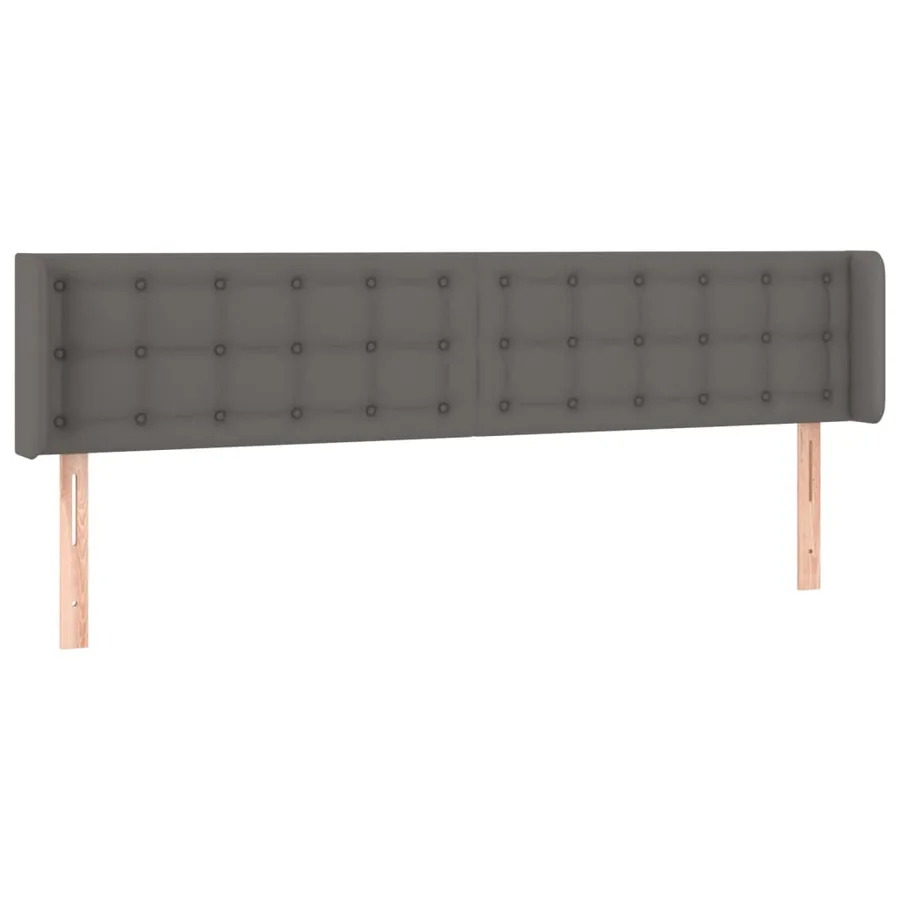 Tête de lit à LED Gris 203x16x78/88 cm Similicuir - 3
