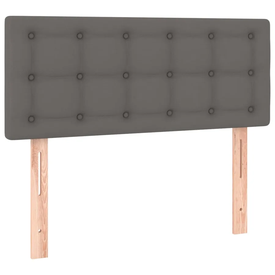 Sommier à lattes de lit avec matelas et LED Gris 90x190 cm - 7