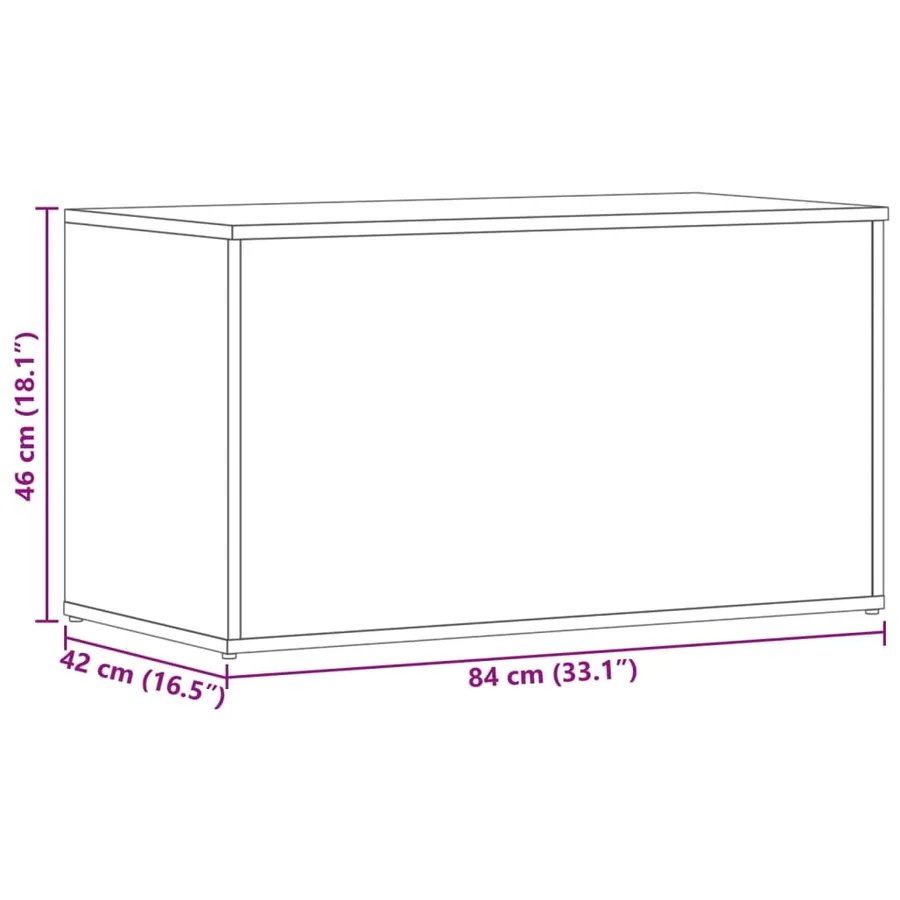 Coffre de rangement Chêne sonoma 84x42x46 cm Bois d'ingénierie - 11