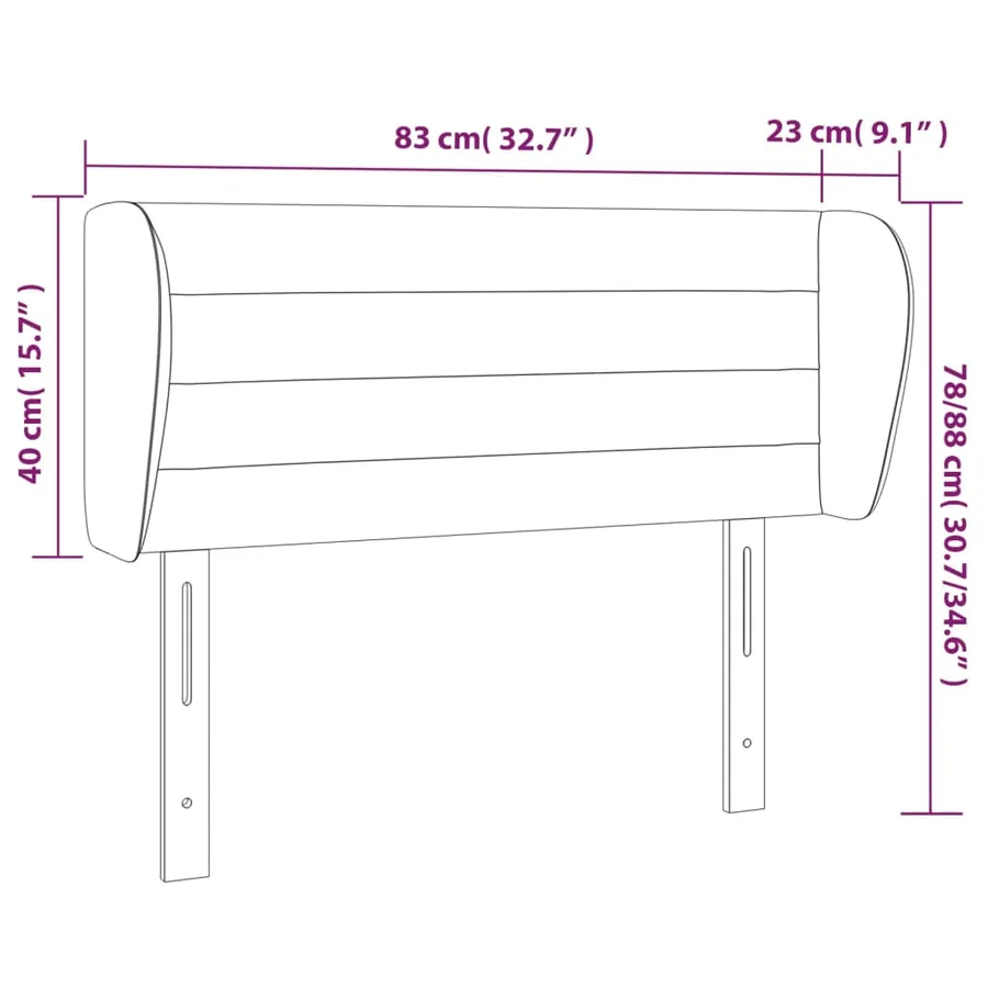 Tête de lit avec oreilles Gris clair 83x23x78/88 cm Velours - 9