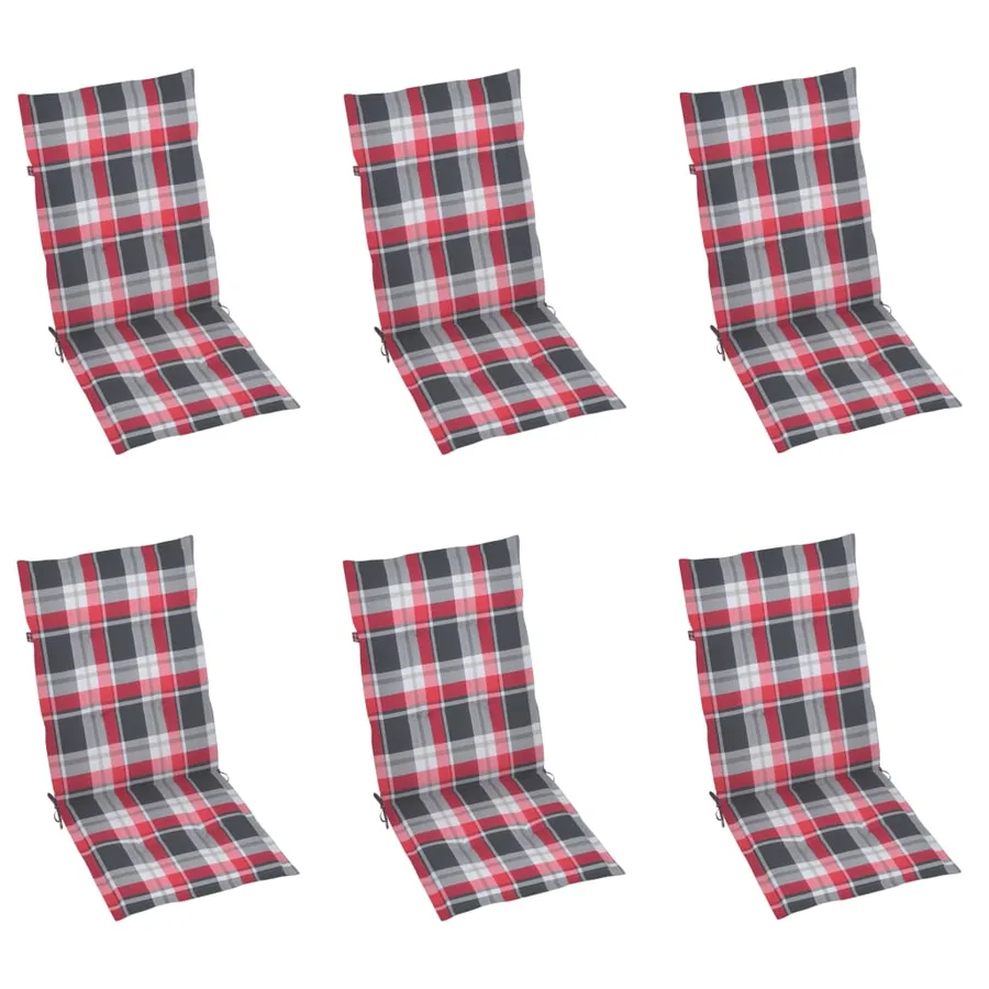 Chaises inclinables de jardin lot de 6 et coussins Bois acacia - 6