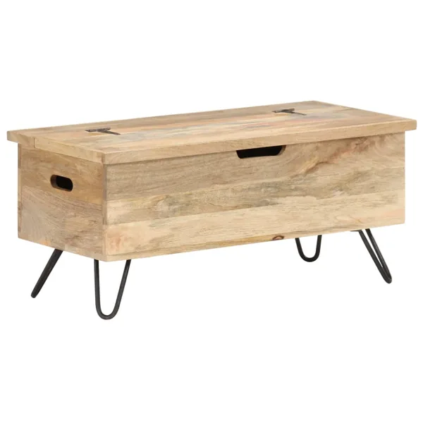 Coffre 90x40x45 cm Bois solide de manguier