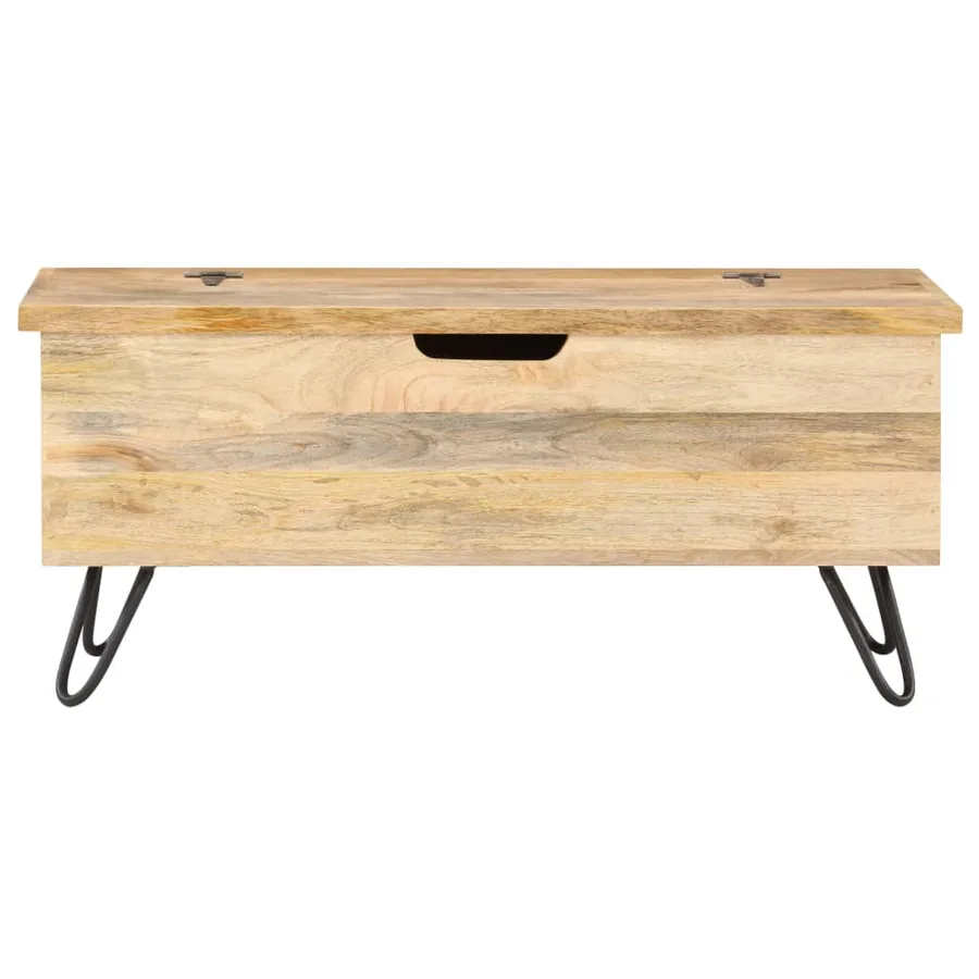 Coffre 90x40x45 cm Bois solide de manguier - 3