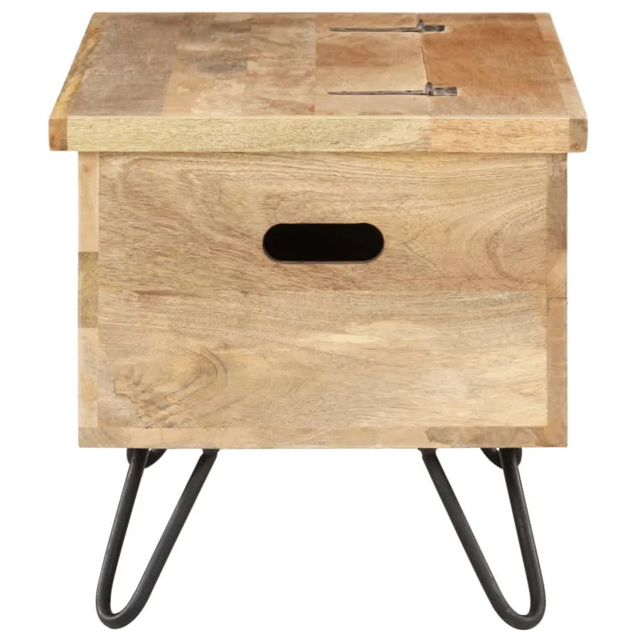 Coffre 90x40x45 cm Bois solide de manguier - 4