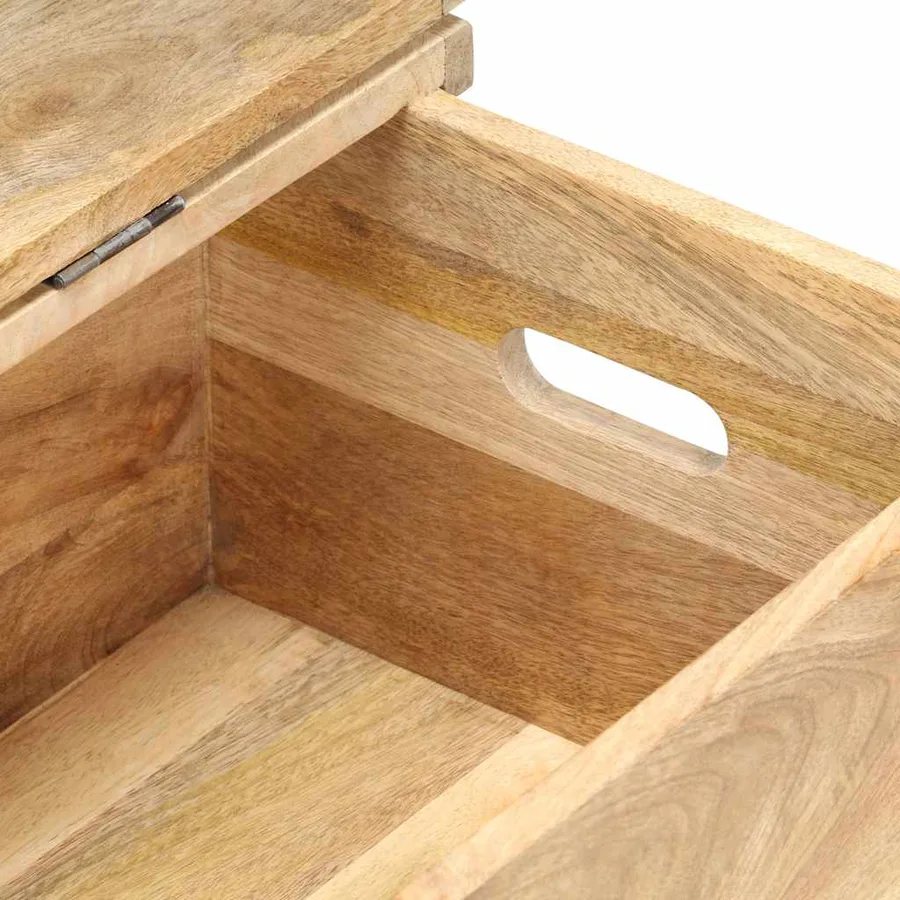 Coffre 90x40x45 cm Bois solide de manguier - 6