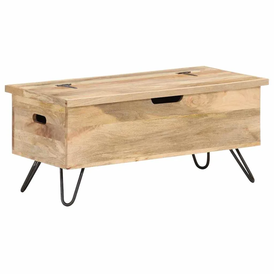 Coffre 90x40x45 cm Bois solide de manguier - 9