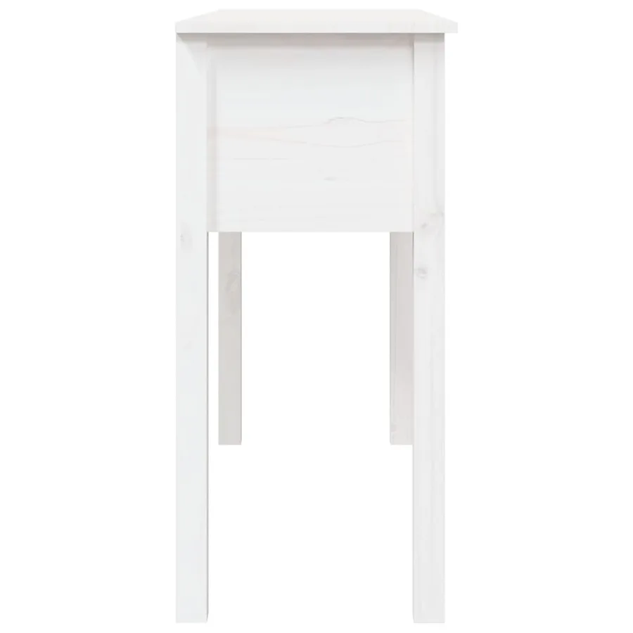 Table console Blanc 100x35x75 cm Bois massif de pin - 8