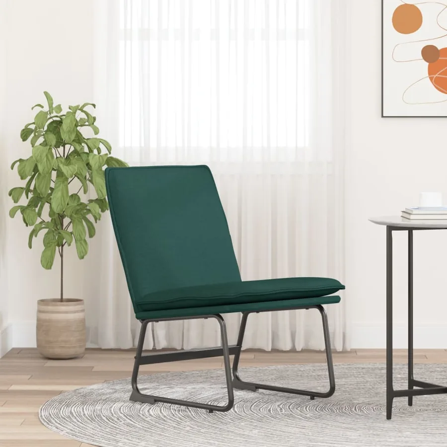 Chaise longue Vert foncé 52x75x76 cm Tissu