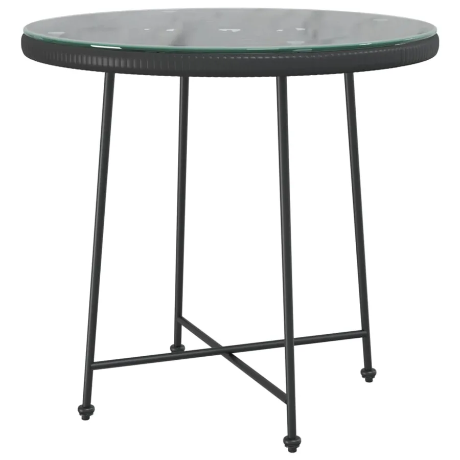 Ensemble à manger de jardin 5 pcs Noir Résine tressée - 8