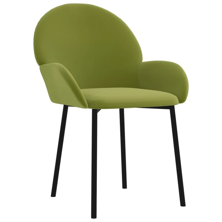 Chaises à manger lot de 2 Vert clair Velours - 3