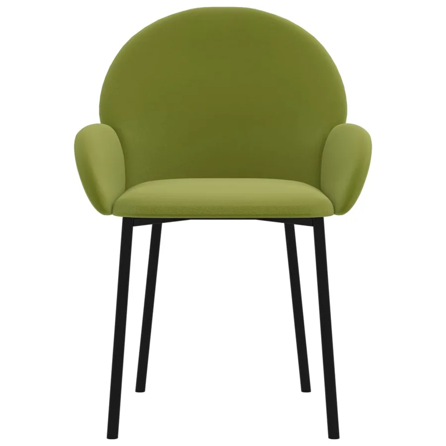 Chaises à manger lot de 2 Vert clair Velours - 4