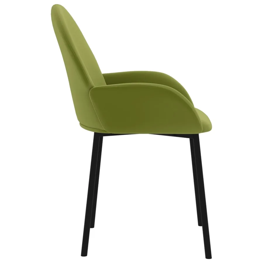 Chaises à manger lot de 2 Vert clair Velours - 5
