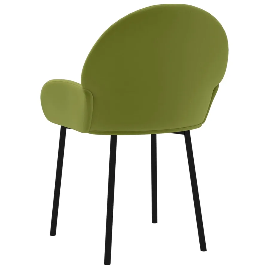 Chaises à manger lot de 2 Vert clair Velours - 6