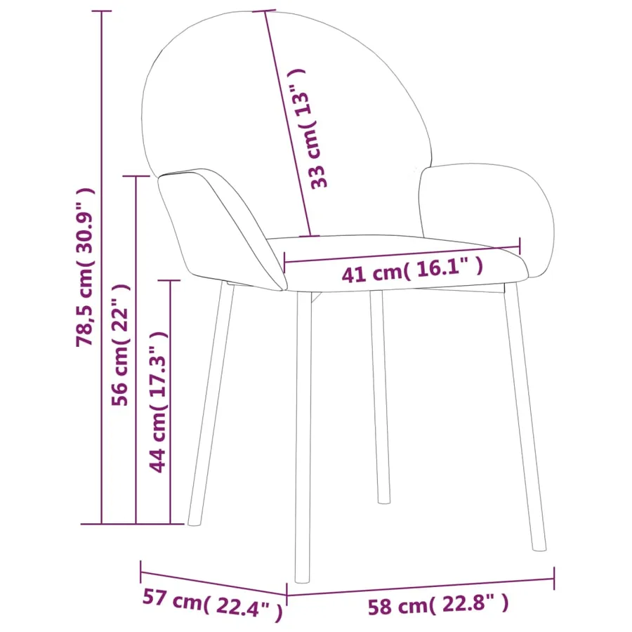 Chaises à manger lot de 2 Vert clair Velours - 9