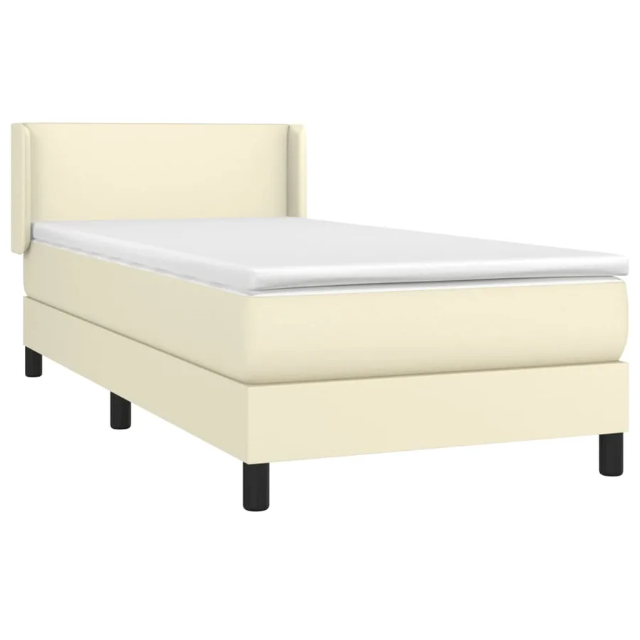 Sommier à lattes de lit avec matelas Crème 100x200cm Similicuir - 3