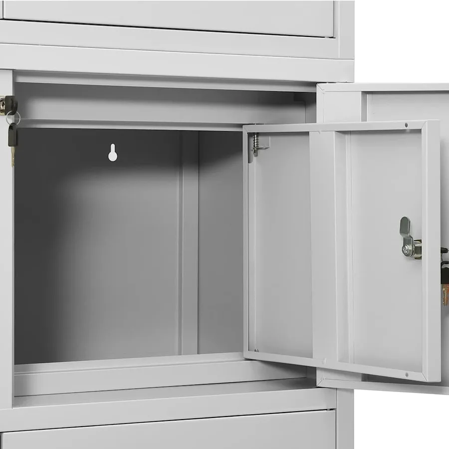 Armoire de bureau Gris clair 90x40x180 cm Acier - 6