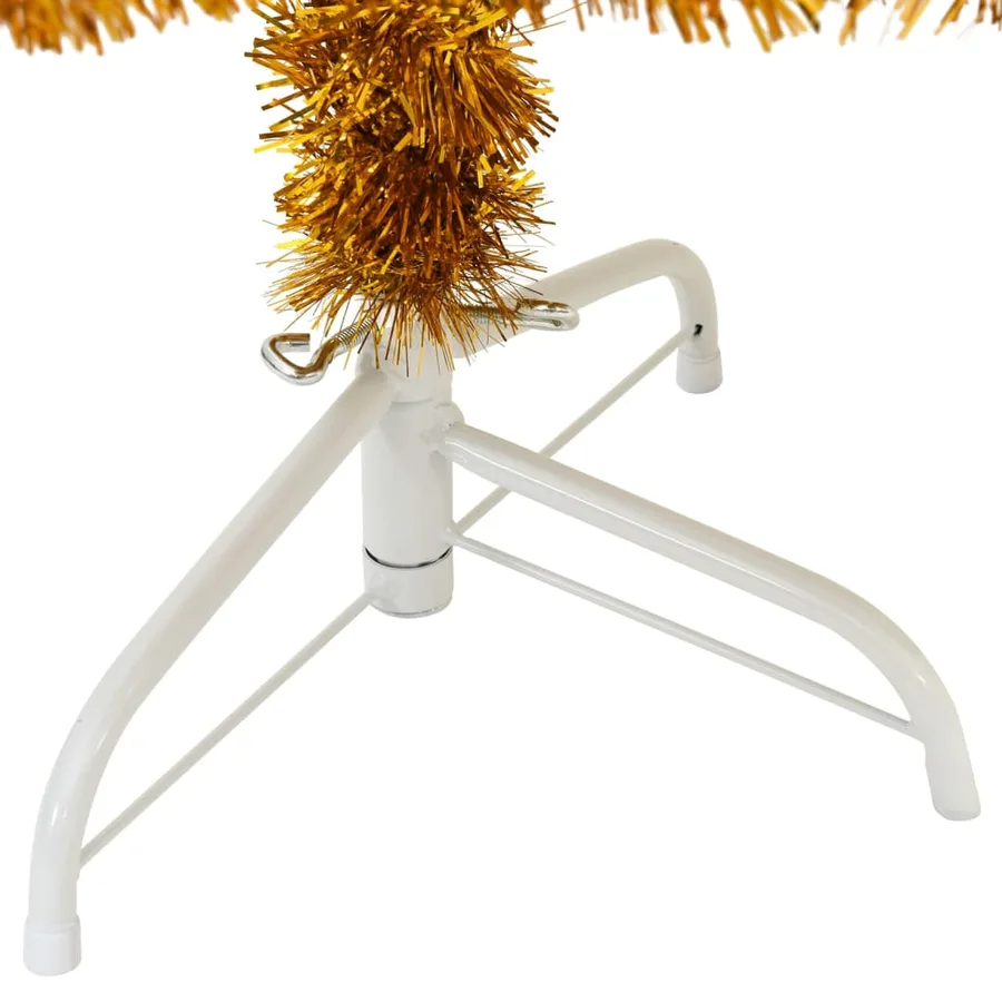Demi sapin de Noël artificiel avec support doré 120 cm PET - 4
