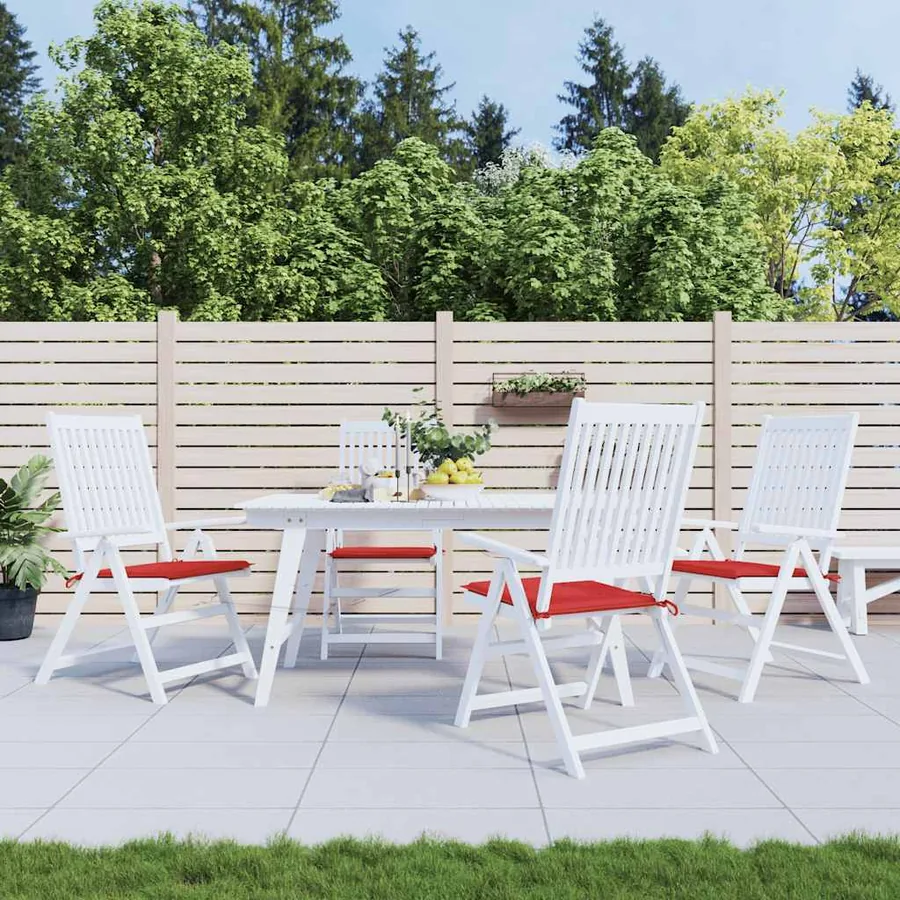 Coussins de chaise jardin lot de 4 rouge 40x40x4cm tissu oxford