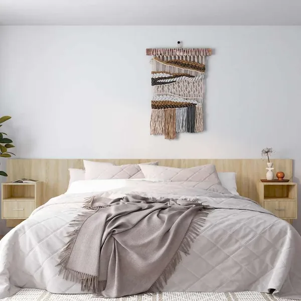Tête de lit avec armoires Chêne sonoma Bois d'ingénierie