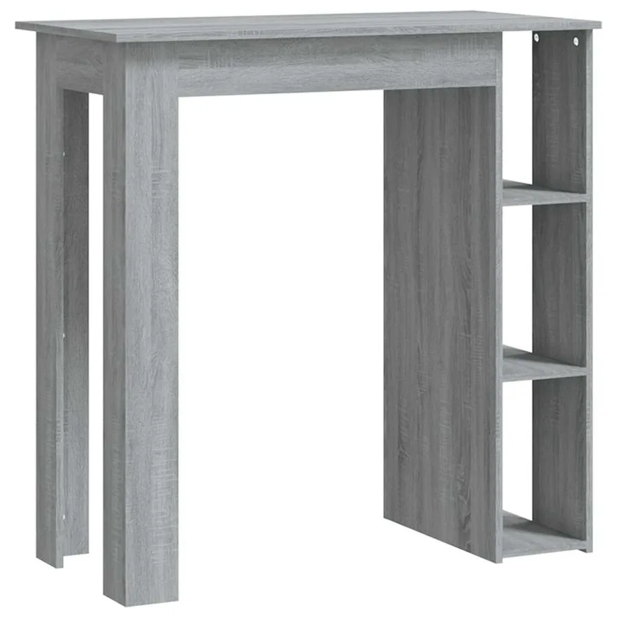 Table de bar avec étagère sonoma gris bois d'ingénierie - 2