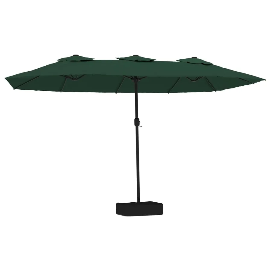 Parasol de jardin à double tête avec LED vert 449x265 cm - 2