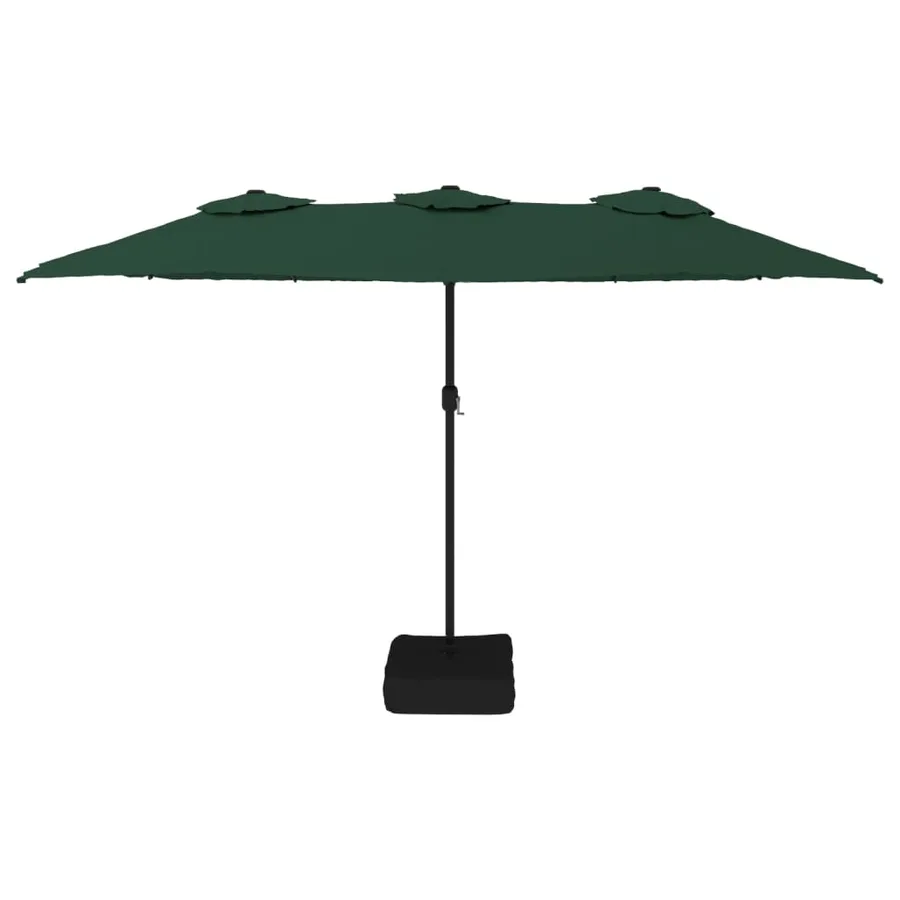 Parasol de jardin à double tête avec LED vert 449x265 cm - 4