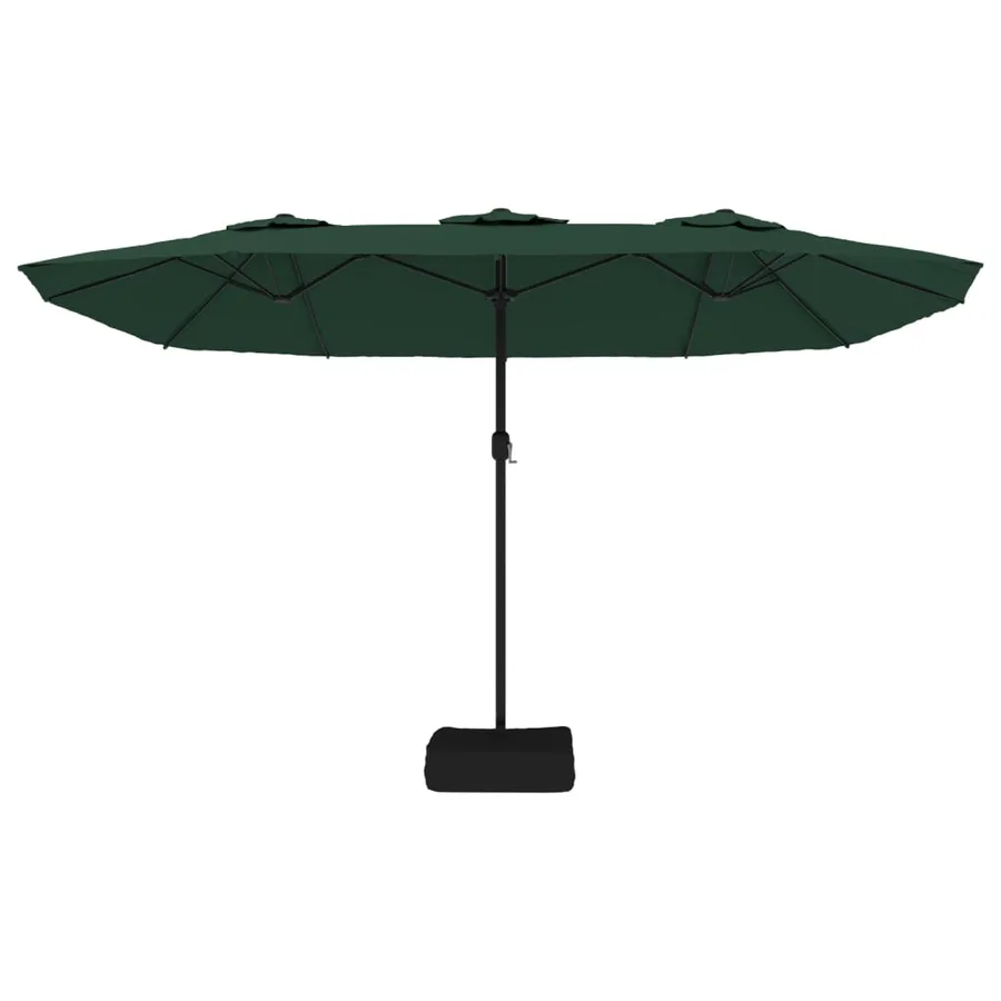 Parasol de jardin à double tête avec LED vert 449x265 cm - 5