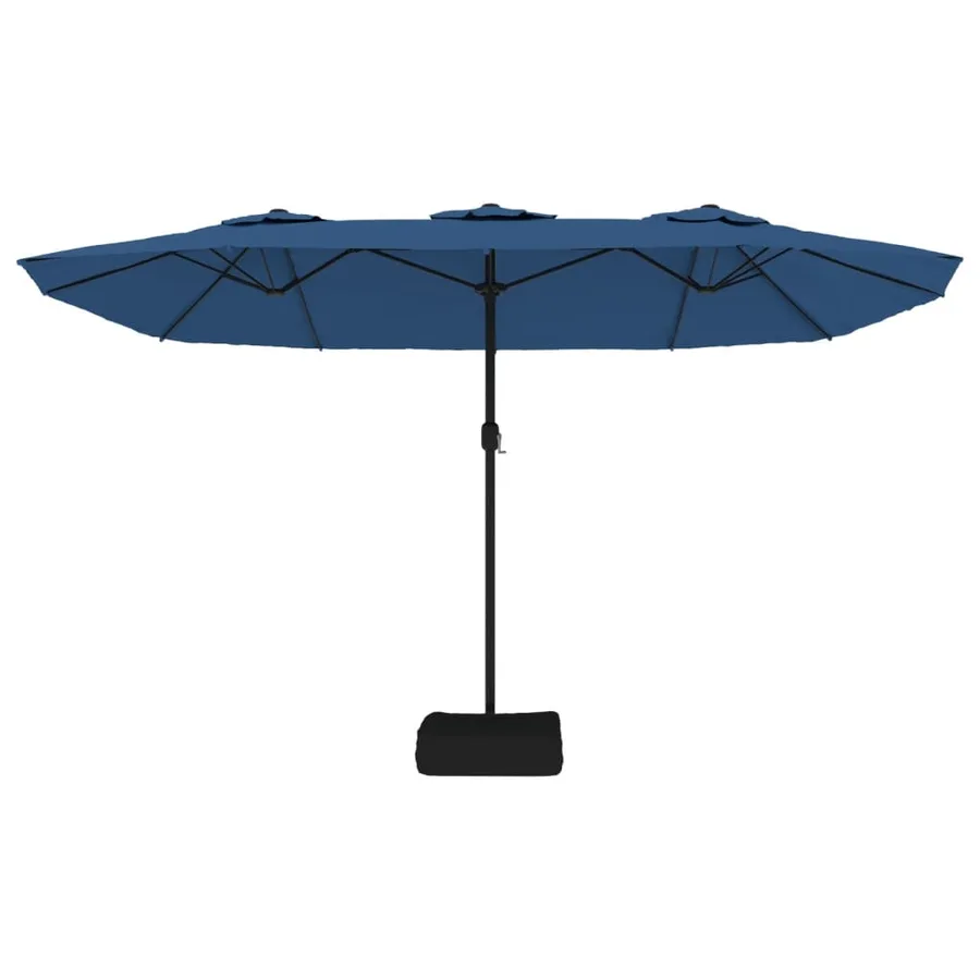 Parasol de jardin à double tête bleu azuré 449x265 cm - 4